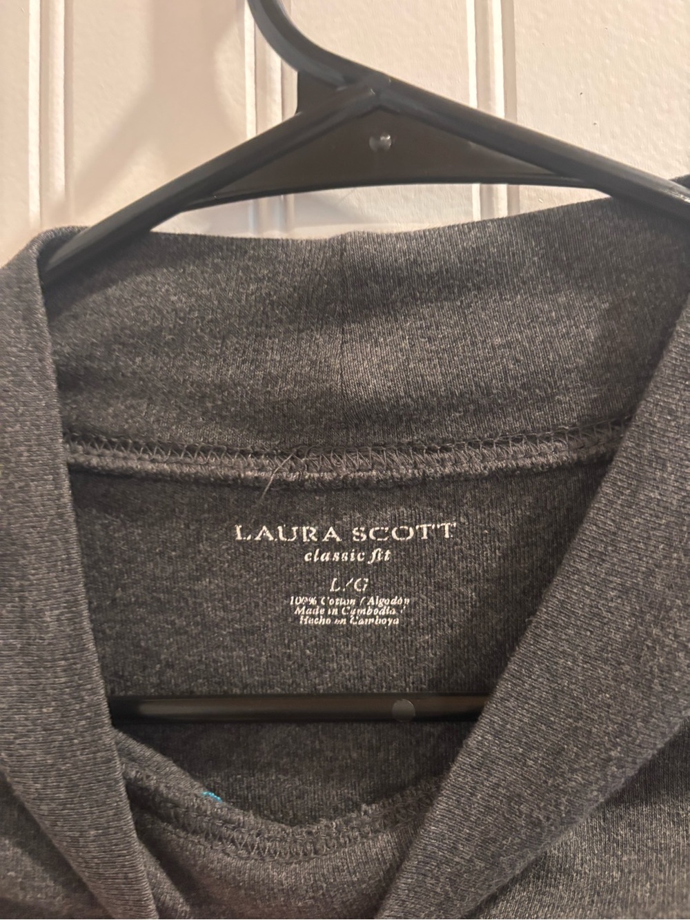 Laura Scott Charcoal Gray Women's Mock Neck